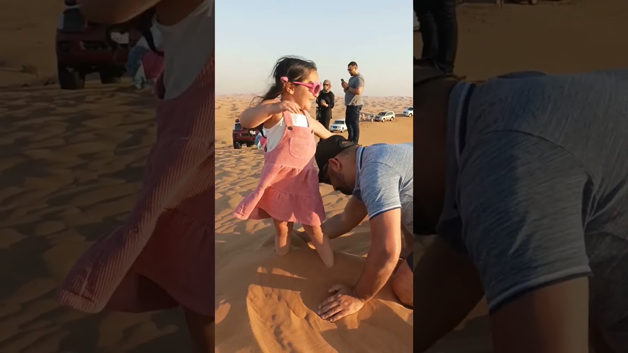 baby enjoying dubai desert safari 