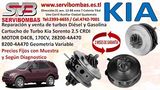 Cartucho de Turbo Kia Sorento 2.5, 28200-4A470, Geometria Variable, zona 7 Periferico Guatemala