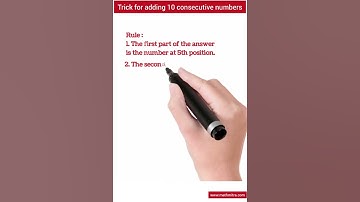 Trick for adding 10 consecutive numbers | Math trick #shorts