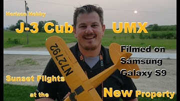 Sunset Flights at New Property -  J-3 Cub UMX with Flaps & LED Mods