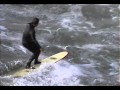 Neuralsurfer surfing small waves at seal beach pier