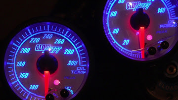 GlowShift Elite Series 10 Color Gauges Oil Temp and Oil Pressure