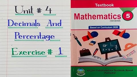 Class 5th Maths Unit 4 Decimals and Percentage Exercise 1 #decimals #youtube #video #viralvideo