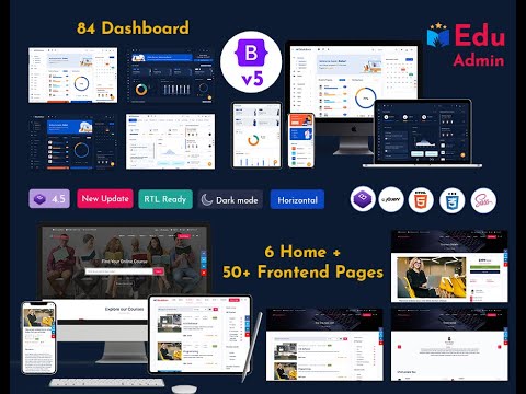 Education Bootstrap 5 Admin Dashboard with RTL Dark Theme