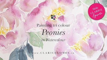 Tutorial on how to paint watercolour peonies - Hello Clarice Tutorials