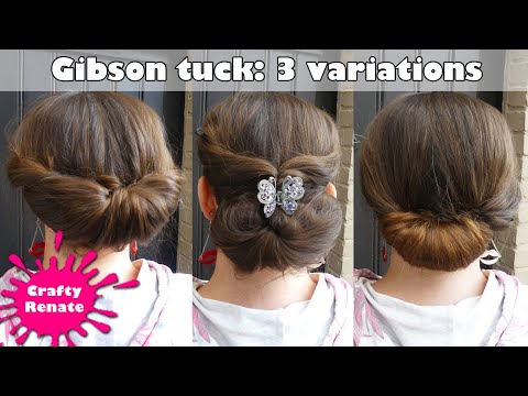 Updo for long hair - Gibson tuck tutorial & variations