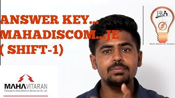 MAHADISCOM ANSWER KEY JE SHIFT -1(2018)