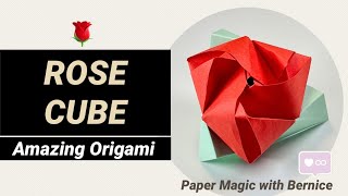 Magic Origami Rose Cube 🌹 | How to do a Magic Rose