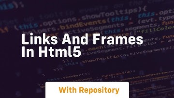 Links and frames in html5