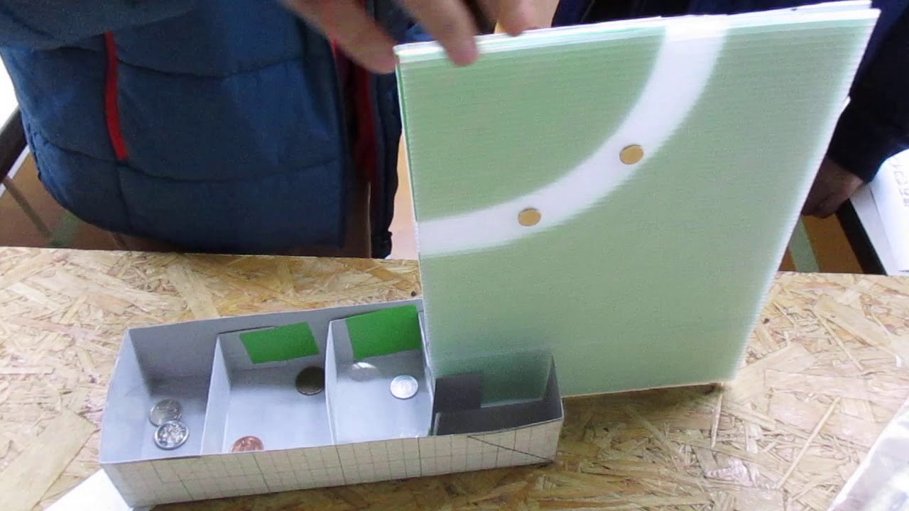 磁石でコイン選別機その２ 科学サークル大黒屋 - YouTube