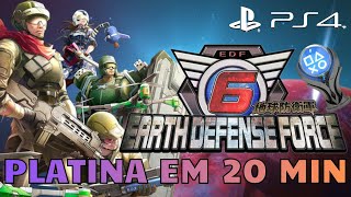 Earth Defense Force 6 Ps4 Platina Em 20 Min Com Save