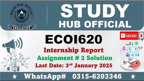 ECOI620 internship report Assignment 2 solution 2024 #ecoi620 #vu