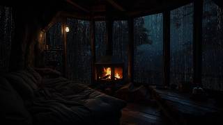 Soft Rain on the Windows | Cozy Fireplace Sounds for Stress Relief and Relaxing screenshot 4