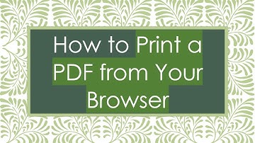 How to Print a PDF from Your Browser
