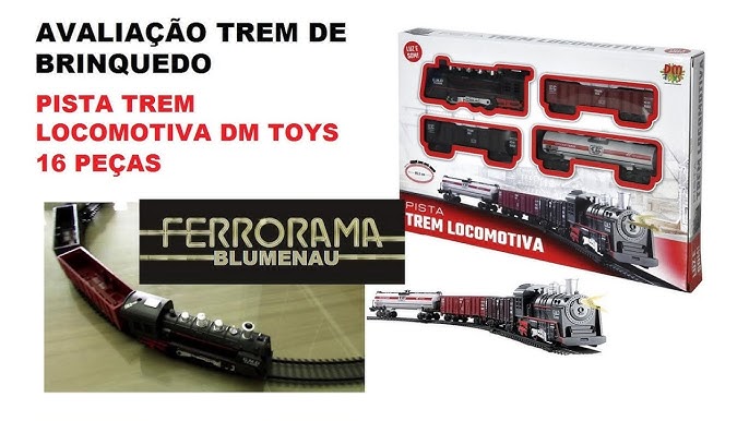 Trem Brinquedo Trenzinho Pista 85,5cm Locomotiva Luz Som Cor Preto