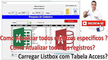 Carregar Listbox com Tabela do Access | Como Atualizar Tabela do Access com Listbox