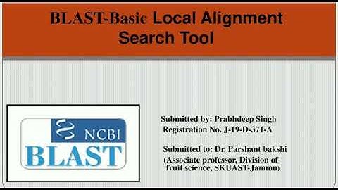 A guide for Basic Local Alignment Search Tool #BLAST