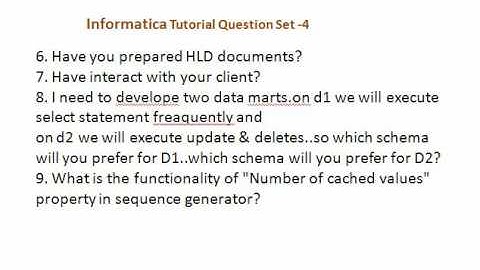 Informatica Interview Questions Set 4