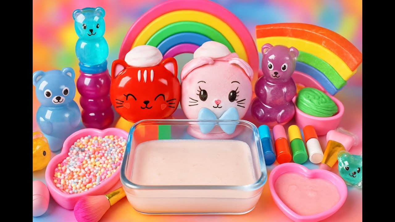 Rainbow Slime ASMR | Satisfying Grid Slime Mixing