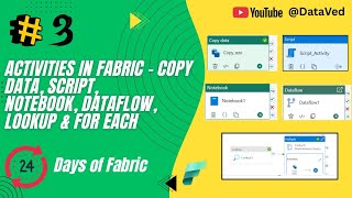 Fabric Day 3: Activities in Pipeline | Copy Data, Script, Lookup, For Each, Notebook & Dataflow
