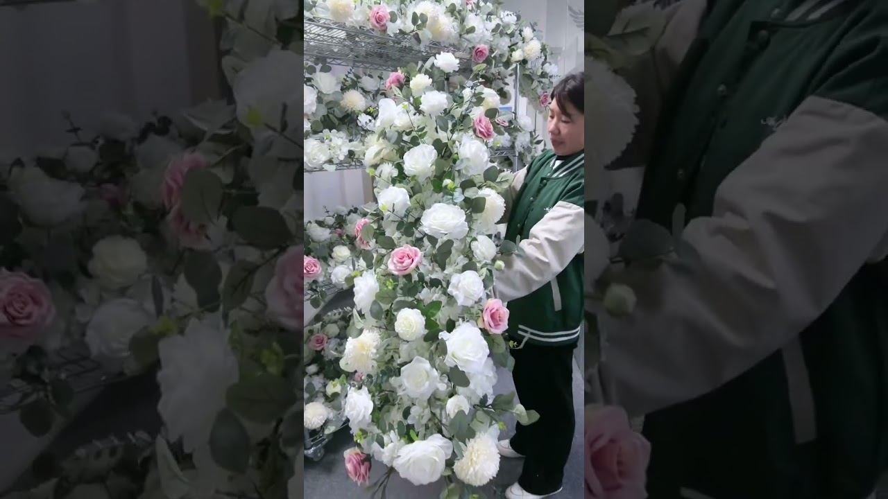White Pink Wedding Hang Flower Row Arrangement Floral 