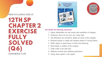 #CT#12 SP (Sec.Pract)Chapter 2 Exercise Fully Solved Q6 #New Syllabus 2020-21#Maha Board#SYJC Comm