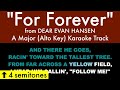For forever alto key from dear evan hansen a major  karaoke track with lyrics