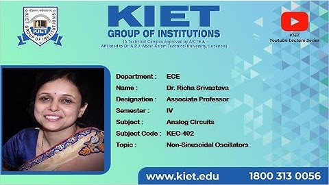B. Tech_ECE_4Sem| Non-Sinusoidal Oscillators | Dr. Richa Srivastava|