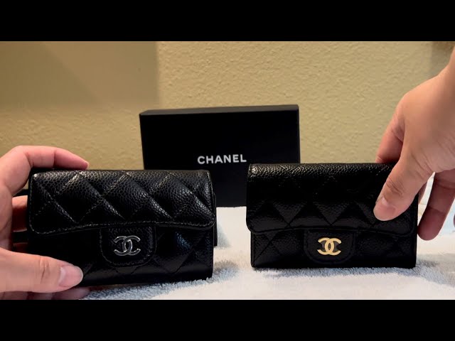 chanel quilted flap card holder