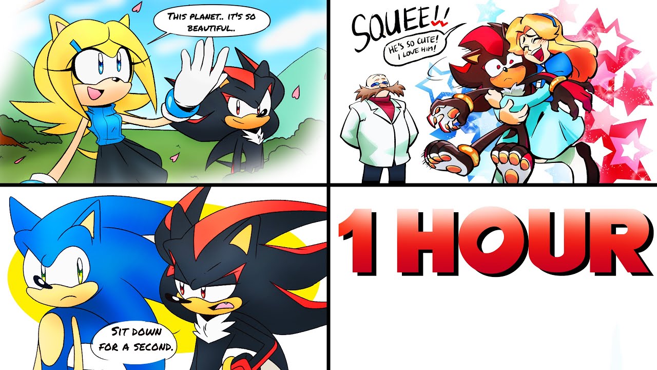 sonic the hedgehog, shadow the hedgehog, super sonic, and super shadow ( sonic) drawn by spacecolonie