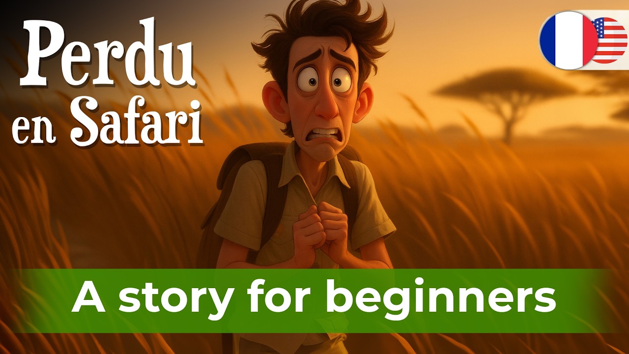 Simple French Story for beginners -  Perdu en Safari (A1-A2)