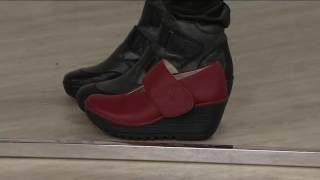 FLY London Leather Mary Jane Wedges - Yan on QVC