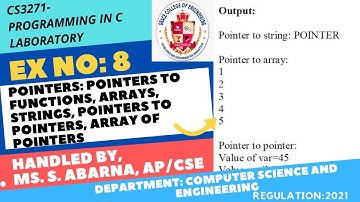 GRACE COE-CSE-CS3271-Programming in C Laboratory-Ex8- Pointers