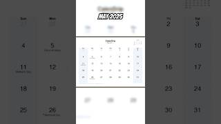 Calendar May 2025 #monthsoftheyear