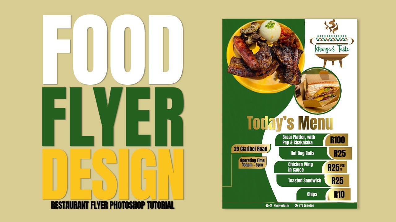 Design a Flyer for Your Restaurant Food | Photoshop Tutorial