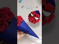 🕸️ Spiderman paper roses bouquet Gift idea ❤️ #diy #giftsforhim #tutorial