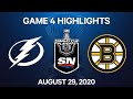 NHL Highlights | 2nd Round, Game 4: Lightning vs. Bruins – Aug. 29, 2020