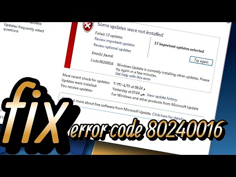 how to fix Windows Update error 80240016