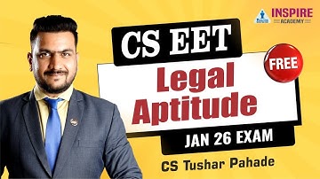 Free CSEET Lec 4 | Legal Aptitude | Jan 26 Exam | CS Tushar Pahade #cseet