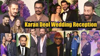 Full Video Sunny Deol's son Karan Deol-Drisha Acharya Wedding Reception |Salman Khan,Aamir Khan
