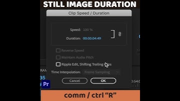 STILL IMAGES | CHANGE DURATION | ADOBE PREMIERE PRO | #shorts