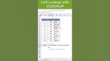 Reverse VLOOKUP Right to Left in excel #shorts