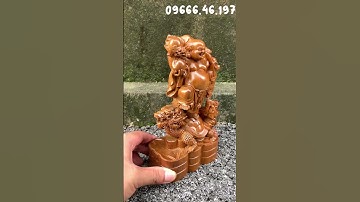 Tượng phật di lặc long quy cao 20cm chất liệu gỗ bách xanh liền khối