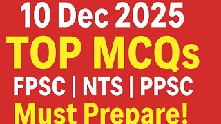 10 December 2025 | Most Important MCQs for Jobs | FPSC, PPSC, NTS, PTS, OTS Test Preparation screenshot 5