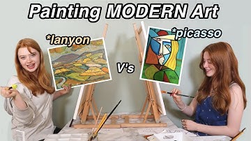 Modern Art Painting Challenge *DIY Large Wall Art Canvas | Ruby and Raylee