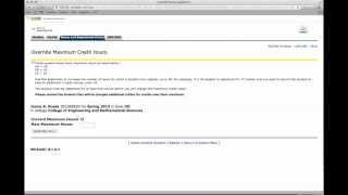 Override Maximum Credit Hours