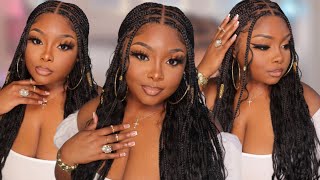 Braids in MINUTES! Realistic FULL lace Boho Braided Wig 😍 Jaliza Hair