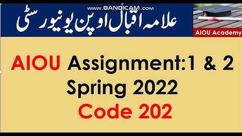 AIOU Code 202-1 & 2 Solved Assignments Spring 2022