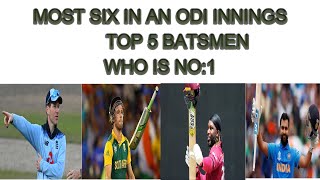 Most Sixes in an odi innings. Top 5 batsmen. Who is no1???