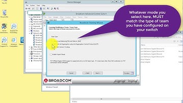 Broadcom NIC Teaming & Troubleshooting